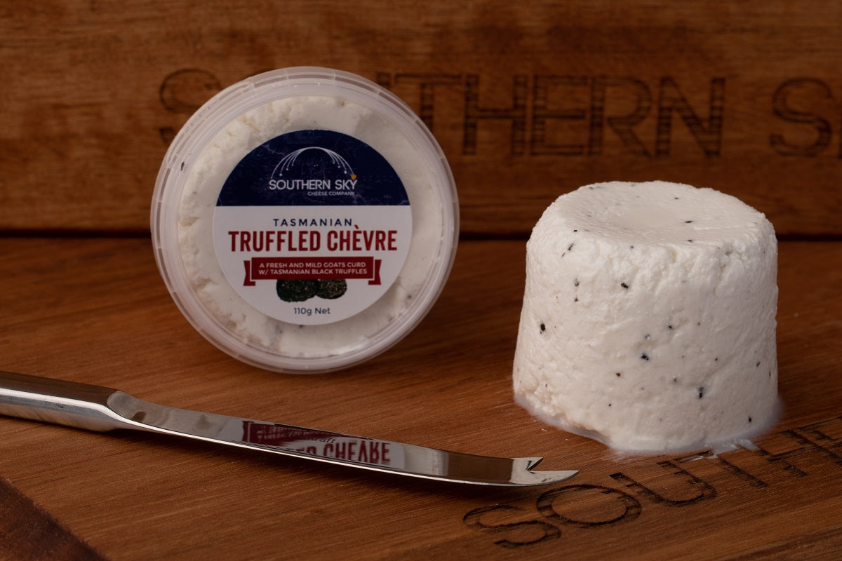 Tasmanian truffled goats milk chevre